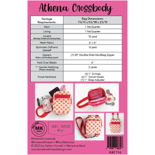Athena Crossbody by Knot and Thread Designs Patterns (Printed Paper Pattern) - Emmaline Bags Inc.