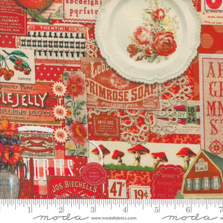 Collage in Red • Curated in Color (1/4 yard) - Emmaline Bags Inc.