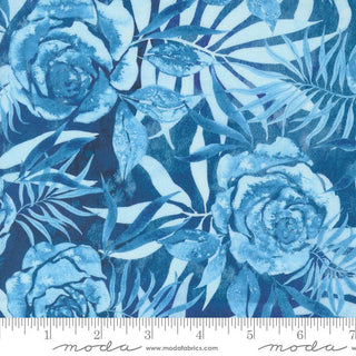 Prussian Roses in Sapphire // By Create Joy Project for Moda (1/4 yard) - Emmaline Bags Inc.