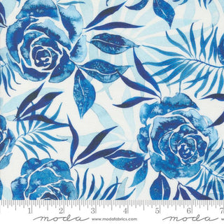 Prussian Roses in White // By Create Joy Project for Moda (1/4 yard) - Emmaline Bags Inc.