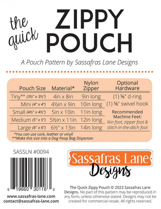 The Quick Zippy Pouch by Sassafras Lane Designs - Emmaline Bags Inc.
