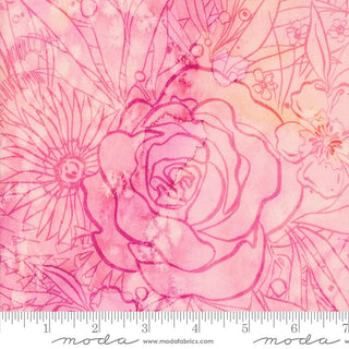 Their Garden Florals in Peony // By Create Joy Project for Moda (1/4 yard) - Emmaline Bags Inc.