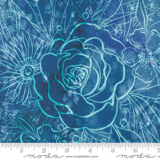 Their Garden Florals in Sapphire // By Create Joy Project for Moda (1/4 yard) - Emmaline Bags Inc.