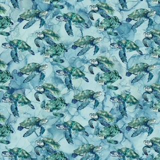 Turtles in Blue Multi // Sea Breeze (1/4 yard) - Emmaline Bags Inc.