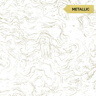 WHITE Wave Texture // Midas Touch Metallic - (1/4 yard) - Emmaline Bags Inc.