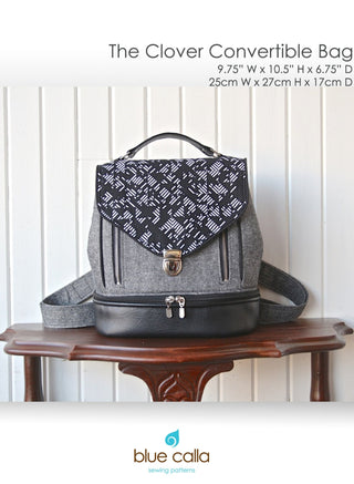 Clover Convertible Bag by Blue Calla Sewing Patterns (Printed Paper Pattern) - Emmaline Bags Inc.