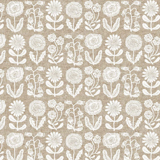 Cotton Linen - White Stems // In the Dawn for FIGO (1/4 yard) - Emmaline Bags Inc.