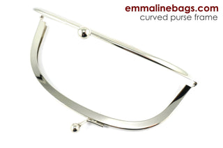 Curved Purse Frame 6" - Nickel - Emmaline Bags Inc.