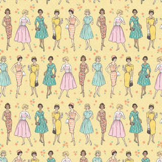 Delightful in Yellow • Delightful Department Store by Amy Johnson for Poppie Cotton (1/4 yard) - Emmaline Bags Inc.