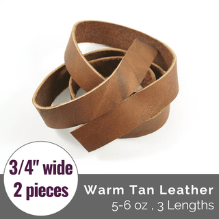 Leather Strap: Warm Tan (5-6oz) - 3/4" WIDE (2/pack) - Emmaline Bags Inc.
