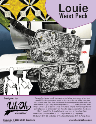 Louie Waist Pack by UhOh Creations (Printed Paper Pattern) - Emmaline Bags Inc.