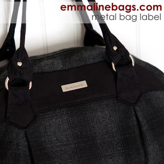 Metal Bag Label: "handmade" - Emmaline Bags Inc.