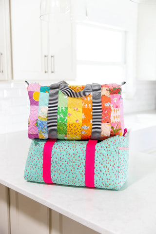 Patchwork Duffle by Knot+Thread Designs (Printed Paper Pattern) - Emmaline Bags Inc.
