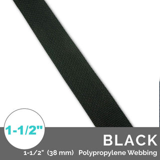 (Poly) WIDE Regular Strap Webbing **1 1/2" (38 mm)** Wide (Per Yard) - Emmaline Bags Inc.