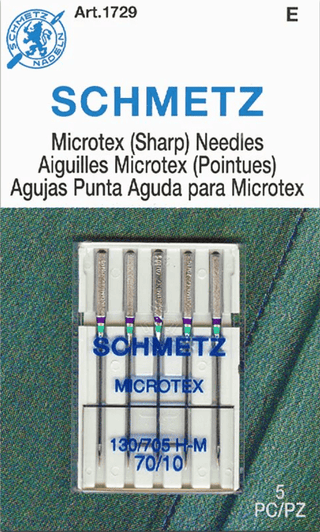 Schmetz (Sharp) Microtex Needles (Size 70/10) - Emmaline Bags Inc.