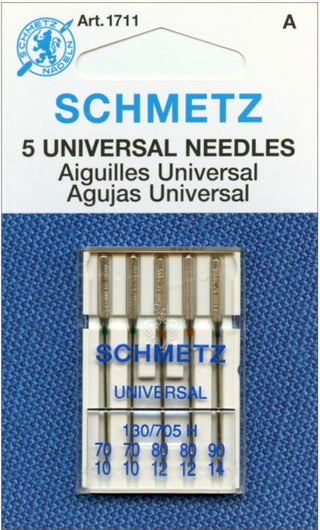 Schmetz Universal Needles (Assorted Sizes 70-90) 5 Count - Emmaline Bags Inc.