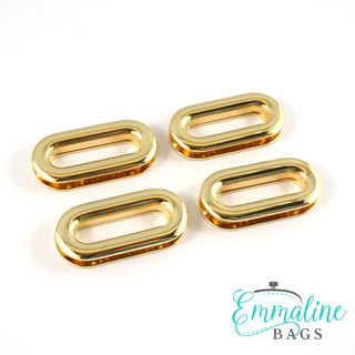 SCREW TOGETHER Grommets: 1" Oblong in Gold (4 Pack) - Emmaline Bags Inc.