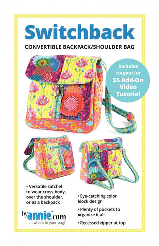 Switchback Convertible Backpack/Shoulder Bag from By Annie (Printed Paper Pattern) - Emmaline Bags Inc.