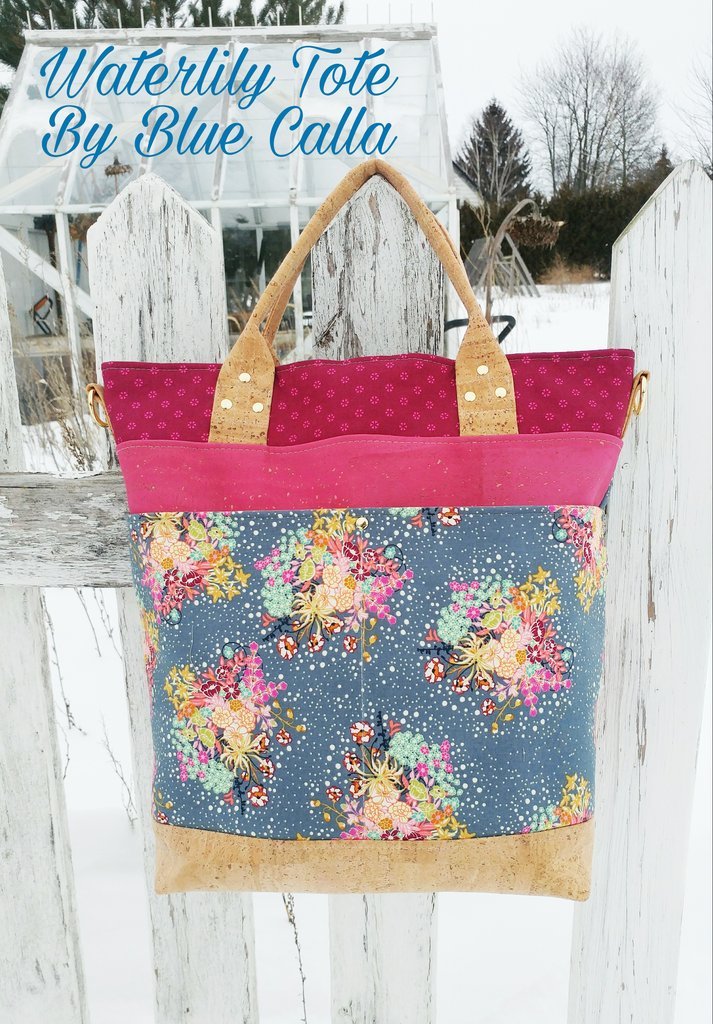 The Waterlily Waxed Canvas Tote by Blue Calla Sewing Patterns