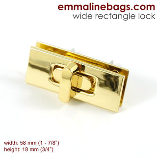 Wide Rectangular Bag Lock - Emmaline Bags Inc.