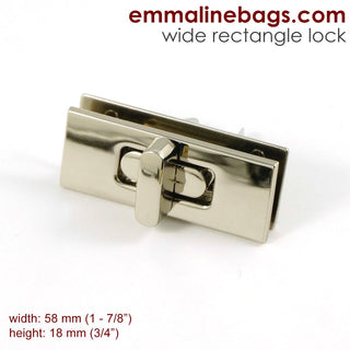 Wide Rectangular Bag Lock - Emmaline Bags Inc.