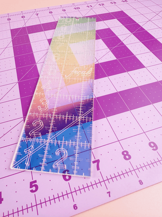 2½" x 10" | Iridescent Acrylic Ruler (6.4cm x 25.4cm) - Emmaline Bags Inc. - Sewing Supplies & Notions