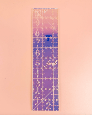 2½" x 10" | Iridescent Acrylic Ruler (6.4cm x 25.4cm) - Emmaline Bags Inc. - Sewing Supplies & Notions