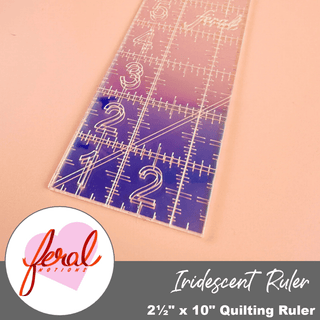 2½" x 10" | Iridescent Acrylic Ruler (6.4cm x 25.4cm) - Emmaline Bags Inc. - Sewing Supplies & Notions