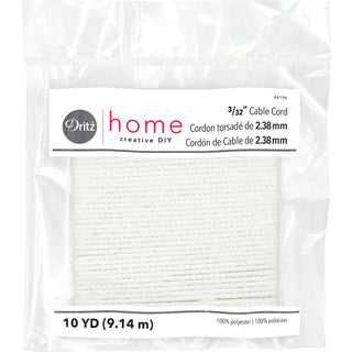 3/32" (2.38mm) Piping/Cable Cord, White, 10 yd - Emmaline Bags Inc.