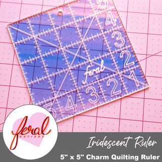 5" x 5" Charm Square | Iridescent Acrylic Ruler (12.7cm x 12.7cm) - Emmaline Bags Inc. - Sewing Supplies & Notions