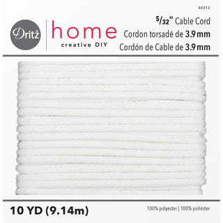 5/32" (3.9mm) Piping/Cable Cord, White, 10 yd (Copy) - Emmaline Bags Inc.