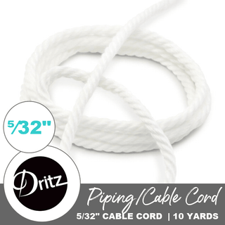 ⁵⁄₃₂" (3.9mm) White Piping/Cable Cord | 10 Yards - Emmaline Bags Inc.-Sewing Supplies & Notions