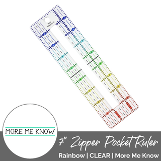 7" Zipper Rainbow Acrylic Ruler CLEAR (9" x 2.5") - Emmaline Bags Inc. - Sewing Supplies & Notions