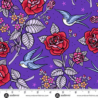 Purple Perfect Day | Perfect Day by Libs Elliott (¼ Yard)