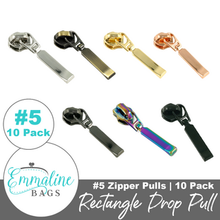 Rectangle Drop | Emmaline Zipper Sliders with Pulls | SIZE#5* (10 pack)