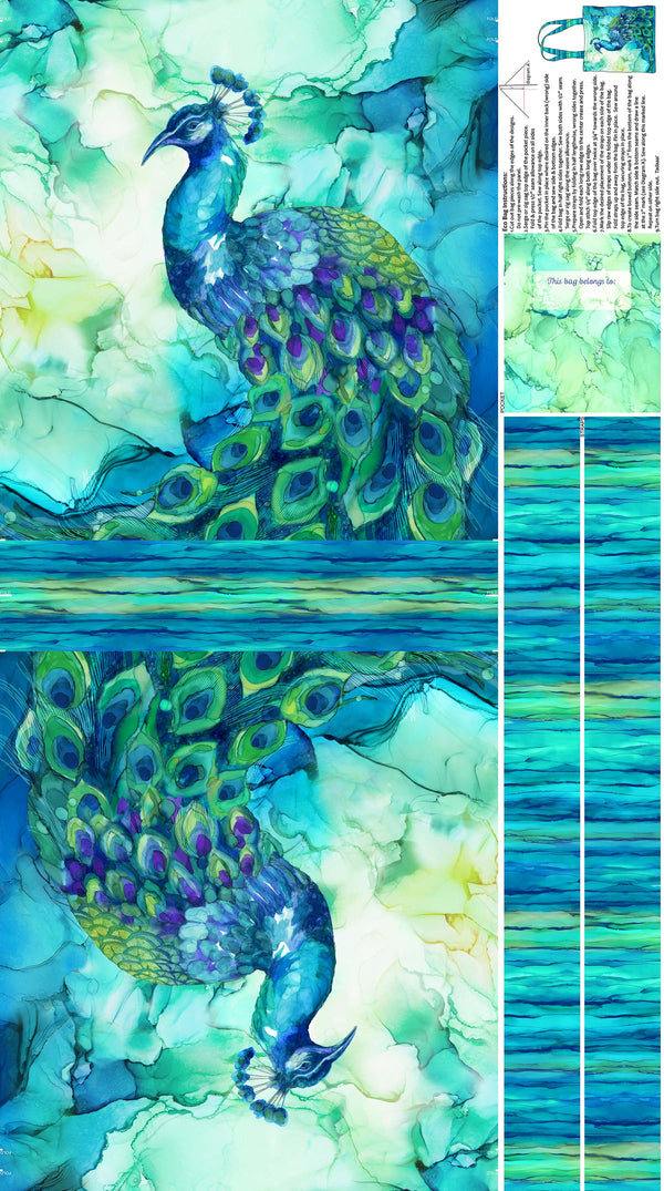 PANEL - Peacock • Allure by Northcott Studio (1/4 yard)
