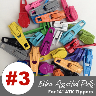 ATK Zipper Pulls | Assorted Candy Colour Mix for 14" (Size #3)
