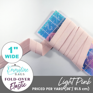 Light Pink | Fold-Over Elastic (Per 1 Yard) • 1 " Wide (25 mm)