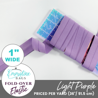 Light Purple | Fold-Over Elastic (Per 1 Yard) • 1 " Wide (25 mm)