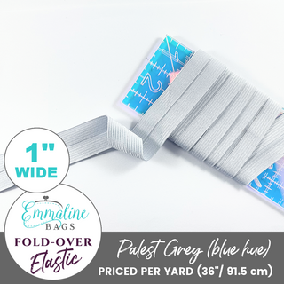 Palest Grey (blue hue) | Fold-Over Elastic (Per 1 Yard) • 1 " Wide (25 mm)