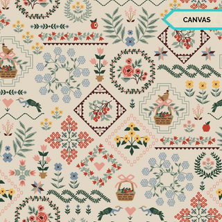 Heritage Sampler (Linen Canvas) | Home Sweet Home by Rifle Paper Co. (¼ Yard)