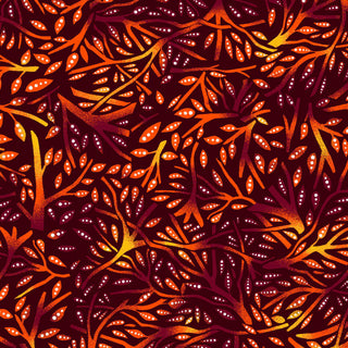 Orange Branches | July Moon by Betty Albert (¼ Yard)