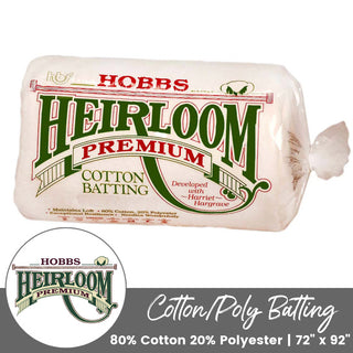 Heirloom | 80% Cotton; 20% Polyester Batting |  72" x 90" (182.8 x 228.6cm)