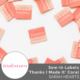 Sew-in Labels: Thanks I Made It Coral