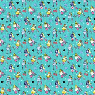 Turquoise Charms | Squishmallows Joyful for Northcott (¼ Yard)