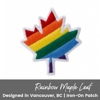 Rainbow Maple Leaf Iron-On Patch | Embroidered Canada Patch