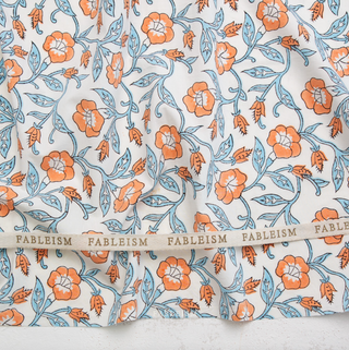 Winter Trumpet Vines | Indian Block Prints: Cottage by Fableism Supply Co. (¼ Yard)