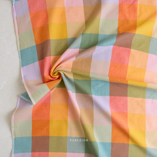 Bloom Wide Happy Checkers | Lumière by Fableism Supply Co. (¼ Yard)