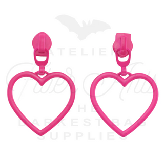 Hot Pink Large Heart Sliders w/ Pulls | SIZE#5 (2 Pack)