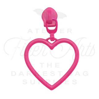 Hot Pink Large Heart Sliders w/ Pulls | SIZE#5 (2 Pack)